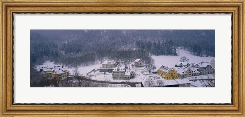 Framed Village Of Hohen-Schwangau in winter, Bavaria, Germany Print