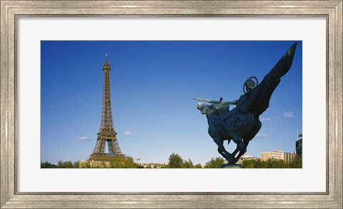 Framed Low angle view of a tower, Eiffel Tower, Paris, France Print