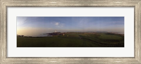 Framed Golf course with a lighthouse in the background, Turnberry, South Ayrshire, Scotland Print