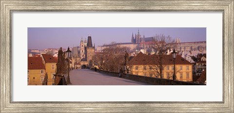 Framed View Of Houses Along The Charles Bridge, Prague, Czech Republic Print