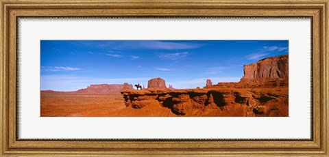 Framed Person riding a horse on a landscape, Monument Valley, Arizona, USA Print