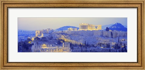 Framed Acropolis at Dusk Print