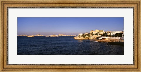 Framed Buildings at the waterfront, Marseille, France Print