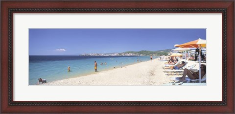 Framed Tourist on the beach, Porto Carras, Neos Marmaras, Sithonia, Halkidiki, Greece Print