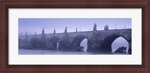 Framed Bridge over a river, Charles Bridge, Prague, Czech Republic Print