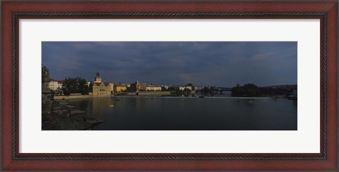 Framed Buildings at the waterfront, Charles Bridge, Vltava River, Prague, Czech Republic Print