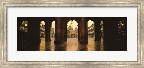 Framed Arcade of a building, St. Mark&#39;s Square, Venice, Italy (Sepia) Print