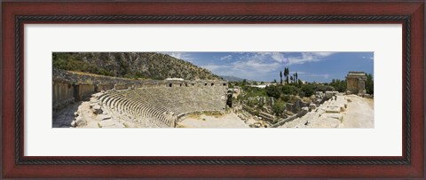 Framed High angle view of the old ruins of an amphitheater, Myra, Lycia, Antalya Provence, Turkey Print