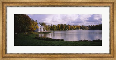 Framed Palace at the lakeside, Catherine Palace, Pushkin, St. Petersburg, Russia Print