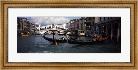 Framed Tourists on gondolas, Grand Canal, Venice, Veneto, Italy Print