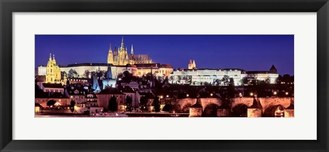 Framed Charles Bridge, Hradcany Castle, St. Vitus Cathedral, Prague, Czech Republic Print