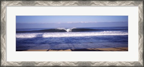 Framed Waves in the sea, North Shore, Oahu, Hawaii, USA Print