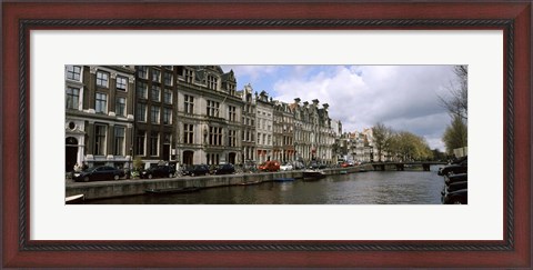 Framed Cars Parked along a Canal, Amsterdam, Netherlands Print