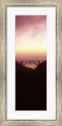 Framed Silhouette of Bixby Bridge, Big Sur, California (vertical) Print