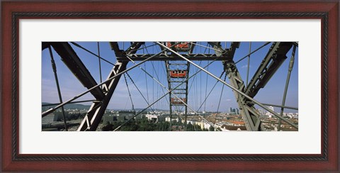 Framed Ferris wheel frame, Prater Park, Vienna, Austria Print