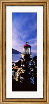 Framed Lighthouse at a coast, Heceta Head Lighthouse, Heceta Head, Lane County, Oregon (vertical) Print