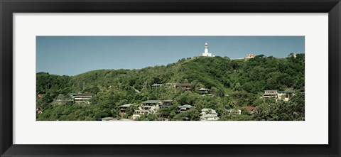 Framed Lighthouse on a hill Print