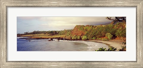 Framed Coastline, Hamoa Beach, Hana, Maui, Hawaii, USA Print