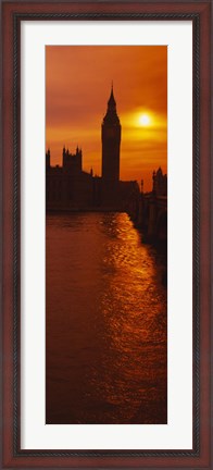 Framed Big Ben at Sunset, House of Parliament, London, England Print