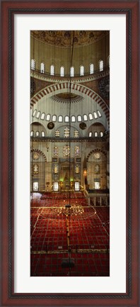 Framed Interiors of a mosque, Suleymanie Mosque, Istanbul, Turkey Print