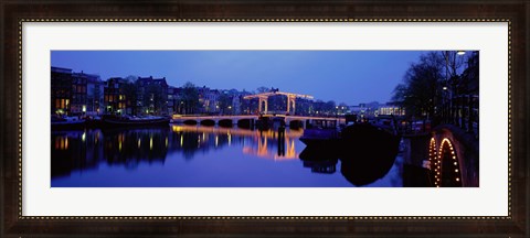 Framed Bridge at night, Amsterdam Netherlands Print