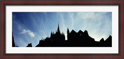 Framed France, Normandy, Mont St. Michel, Silhouette of a Church Print