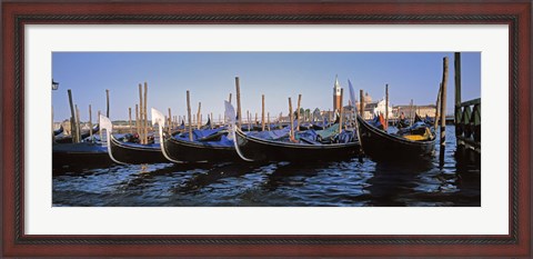 Framed View of gondolas, Venice, Italy Print