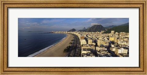 Framed High Angle View Of The Beach, Copacabana Beach, Rio De Janeiro, Brazil Print