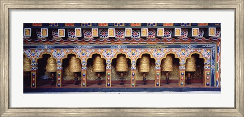 Framed Prayer Wheels In A Temple, Chimi Lhakhang, Punakha, Bhutan Print