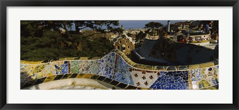 Framed Parc Guell, Barcelona, Catalonia, Spain Print