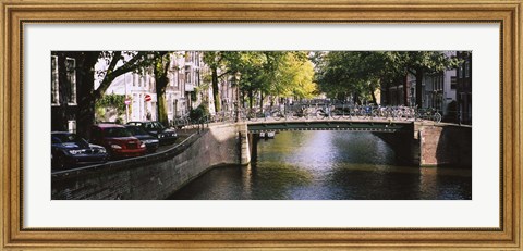 Framed Bridge across a channel, Amsterdam, Netherlands Print