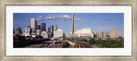 Framed Buildings in a city, CN Tower, Toronto, Ontario, Canada Print