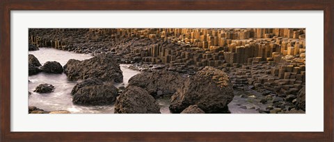 Framed Basalt columns of Giant&#39;s Causeway, Antrim Coast, Northern Ireland. Print