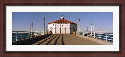 Framed Building on a pier, Manhattan Beach Pier, Manhattan Beach, Los Angeles County, California, USA Print