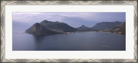 Framed Town surrounded by mountains, Hout Bay, Cape Town, Western Cape Province, Republic of South Africa Print