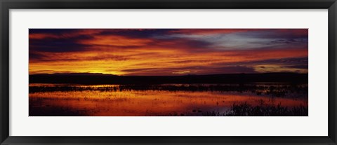 Framed Clouds over a lake, Bosque del Apache National Wildlife Refuge, Socorro County, New Mexico, USA Print