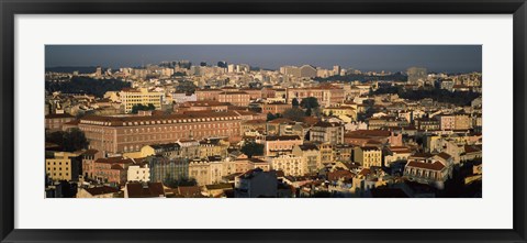 Framed Alfama skyline, Lisbon, Portugal Print