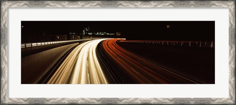 Framed Traffic on a road at evening, Highway B14, Stuttgart, Baden-Wurttemberg, Germany Print