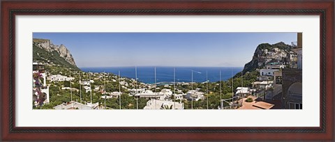 Framed Town at the waterfront, Marina Grande, Capri, Campania, Italy Print