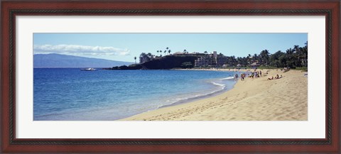 Framed Hotel on the beach, Black Rock Hotel, Maui, Hawaii, USA Print