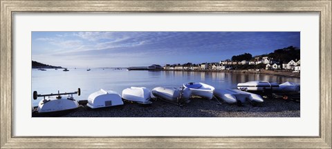 Framed Boats on the beach, Instow, North Devon, Devon, England Print