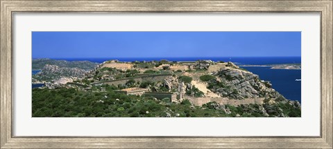 Framed Island in the sea, Capo D&#39;Orso, Sardinia, Italy Print