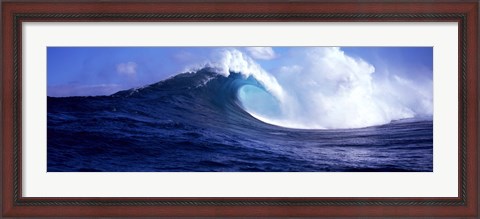 Framed Big Ocean Wave, Maui, Hawaii, USA Print