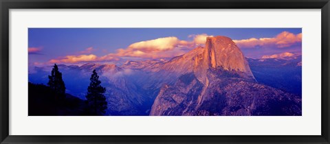 Framed Sunlight falling on a mountain, Half Dome, Yosemite Valley, Yosemite National Park, California, USA Print