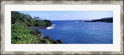 Framed Black Sand Beach, Hana Highway, Waianapanapa State Park, Maui, Hawaii Print