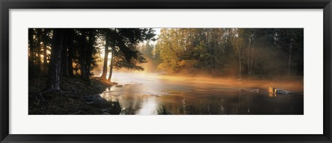 Framed Fog over a river, Dal River, Sweden Print