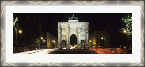 Framed Siegestor at Ludwigstrasse, Schwabing, Munich, Bavaria, Germany Print