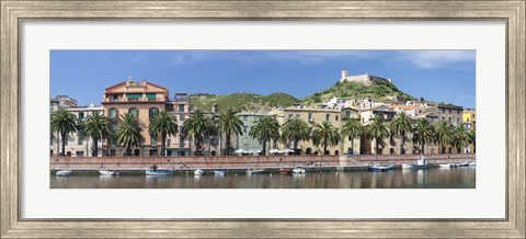 Framed Houses in a town on a hill, Bosa, Province Of Oristano, Sardinia, Italy Print