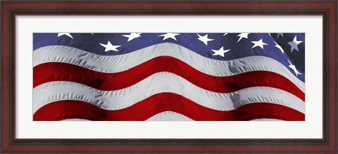 Framed Close-up of an American flag Print