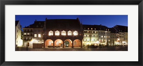 Framed Historic buildings at the market square, Freiburg im Breisgau, Baden-Wurttemberg, Germany Print
